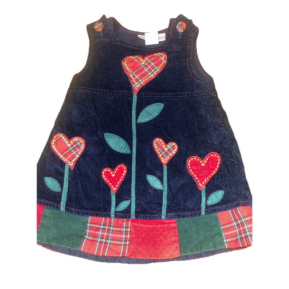 Samantha Says Vintage Jumper Dress Corduroy Floral Patchwork 24 Months